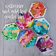 After playing with them on glass for a few weeks, my daughter and i decided we needed more options and we ordered nine new colors from ebay to add to our collection. Watercolor Alcohol Ink And Gold Leaf Coasters