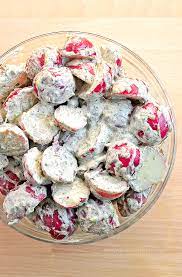 How to make red potato salad place potatoes in a large saucepan or large pot, cover with water by 1 inch, and bring to a boil. Easy Red Potato Salad Recipe She Wears Many Hats