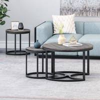 A coffee table set will usually include a larger coffee table that you can put in front of your sofa along with one or two smaller end tables. Buy Table Sets Coffee Console Sofa End Tables Online At Overstock Our Best Living Room Furniture Deals