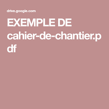 Exemple De Cahier De Chantier Pdf Autocad How To Plan