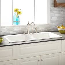 33'' x 22 x 10'' (minimum cabinet size is 36 inch) | package comes with a 33 inch drop in kitchen sink, stainless. 43 Selkirk Double Bowl Cast Iron Drop In Kitchen Sink White Kitchen Sinks Sinks