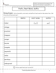 Prefix Root Word Suffix Suffixes Worksheets Prefix Worksheet Root Words