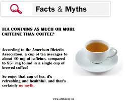 Fact Or Myth Tea Has More Caffeine Than Coffee Coffee Brewing Diet And Nutrition Tea