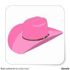 Pink Cowboy Hat Square Sticker Pink Cowboy Hat Cowboy Hats Pink Cowboy