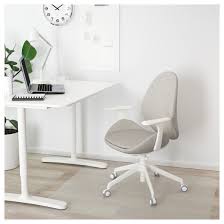 Hattefjall Office Chair With Armrests Gunnared Beige White Ikea Drehstuhl Burostuhl Ergonomisch Stuhle