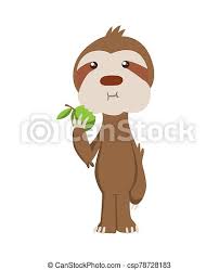 Although baby sloths start by drinking their mother's milk, they will progress to solid foods four days following their birth. Cute Baby Sloth Standing And Eating Apple Vector Funny Sloth Illustration For Summer Design Adorable Cartoon Animal Funny Canstock