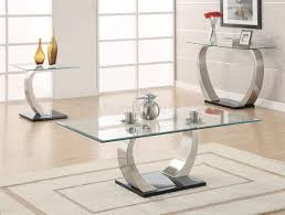 Great forged steel table legs, easy to attach. Glass Top Curved Metal Legs Coffee Table 3pc Set W Options