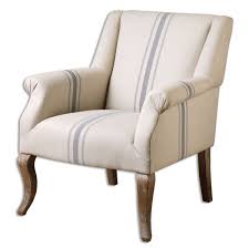 Amazon Com Farmhouse Arm Accent Chair Country Blue Cream Ticking Stripe Accent Chairs For Living Room Linen Armchair Furniture