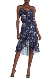 Parker Floral Ruffled Hi Lo Midi Dress Nordstrom Rack