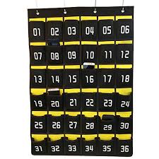 Loghot Numbered Classroom Sundries Closet Pocket Chart For Cell Phones Holder Wall Door Hanging Organizer 36 Pockets