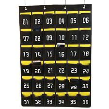 loghot numbered classroom sundries closet pocket chart for cell phones holder wall door hanging organizer 36 pockets