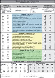 Colorectal Cancer Staging Form Sample Adapted From Ajcc