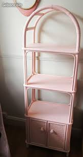 Bibliotheque En Rotin Rose Pale Ameublement Maison Rotin