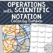 Halloween Math Operations With Scientific Notation Coloring Activity Scientific Notation Math Operations Halloween Math
