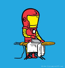 Part Time Job 001 Laundry Shop Iron Man Cartoon Comic Book Superheroes Cartoon Wallpaper