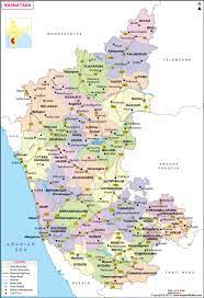 The map shows a map of karnataka with borders, cities and towns, expressways, main roads and streets, and the location of bengaluru international. Karnataka Map State And Districts Information And Facts