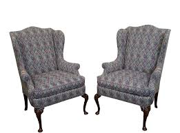 A Pair Of Hickory Mahogany Queen Anne Wing Chairs That Are Approximately 25 Years Old And Were Made In America Store Item Chair Club Chairs Wing Chair