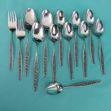 Thousands of new flower vector resources are added every day. Unf802 Mcm Floral Flatware Lot Of 13 Unknown Mfg Flowered Black Accent Japan Unbranded Vintage Flatware Stainless Steel Flatware Mfg