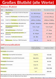 Großes 1x1 tabelle pdf : Grosses Blutbild Blutwerte Abkurzungen Tabelle