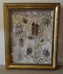 Diy Support Bijoux Cadre Ancien Napperon En Dentelle Support Bijoux Presentoir Bijoux Napperon Crochet