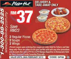 Facebook'ta hot pizza terengganu'nun daha fazla içeriğini gör. Delivery Take Away Rm37 2 Regular Pizzas Soups Wings Pizza Hut New Dine In Delivery Online Takeaway Coupons 11 Jan 28 Feb 2015 Msiapromos Com