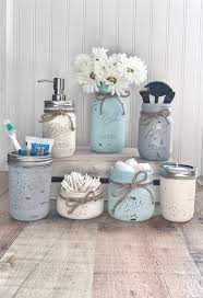 Mason jar business card holders, mason jar desk organizer, rustic office decor, mason jar bathroom accessory jars, mason jar qtip holders amazon $ 15.00. Add A Rustic Farmhouse Touch Of Decor And Keep All Of Your Bathroom Accessories Organized With Mason Jar Crafts Diy Mason Jar Bathroom Organizer Mason Jar Diy