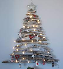 Our Wooden Driftwood Xmas Tree We Just Decorated For Christmas Wall Christmas Tree Driftwood Christmas Tree Diy Christmas Wall