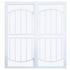 Unique Home Designs 72 In X 80 In Arcada White Surface Mount Outswing Steel Double Security Door In 2020 Metal Doors Design Unique House Design Security Door Design