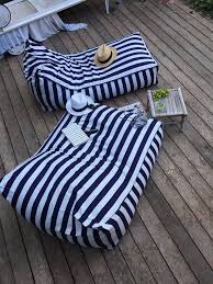 Outdoor Bean Bag Navy Blue And White Stripes Pouf Chair Outdoor Furniture Floor Pillow F Blue Painted Furniture Outdoor Bean Bag Blue Distressed Furniture