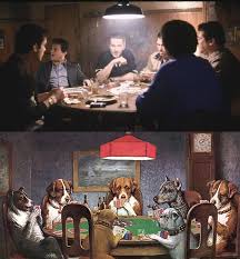 Explore more like goodfellas painting. Martin Scorsese Took Inspiration From This Painting Of Dogs Playing Poker For This Particular Shot From Goodfellas 1990 But He Replaced The Dogs With People Because He Didn T Know Any Dogs That