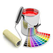 Paint Can Palette And Roller Brush Paint Cans Painting Roller Brush