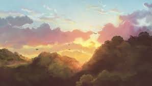 Studio Ghibli Inspired Landscape I M Really New To Painting In General Digitalpainting