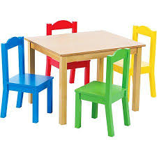 Humble Crew Kids Wood Table And 4 Chairs Set Multiple Colors Walmart Com In 2020 Kids Table Chair Set Kid Table Kids Table And Chairs