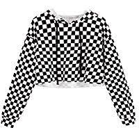 Black And White Crop Top For Girls Kunlunmen Kids Crop Tops Girls Sweatshirts Long Sleeve Plaid Hoodies Crop Tops For Kids Girl Sweatshirts Girls Skinny Jeans