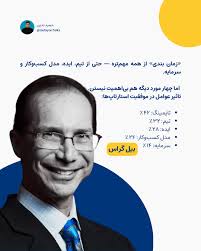 بیل گراس، مؤسس IdeaLab، ۲۰۰ استارتاپ خودش و صدها استارتاپ موفق و شکست‌خورده  دیگه رو بررسی کرد. نتیجه شگفت‌آور بود: زمان ورود به بازار مهم‌تر از ایده،  تیم، مدل کسب‌وکار و سرمایه