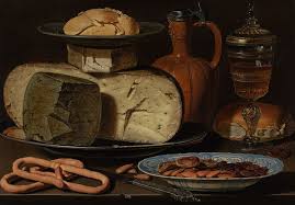 Clara Peeters Still Life With Cheeses Almonds And Pretzels Dutch Still Life Good Diet For Diabetics Denmark Food