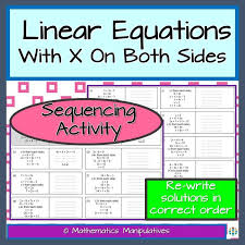 Linear Equations With X On Both Sides Equations Solving Linear Equations Linear Equations