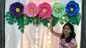 Floral Birthday Decoration At Home Paper Flowers Decoration For Birthday Paper Flowers Art Birthday Decorations At Home Paper Flowers Paper Flower Decor