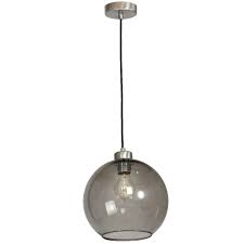 Smoked Glass Globe Pendant Light Culinary Concepts