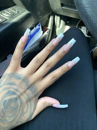 Acrylic nails can be short, medium or long, press on or glue on, be curved or square and there are styles for adults and children. French Tip Tapered Square Nails Long Square Nails Square Nails