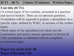 Online mcqs test of past year exam papers. Ict As A Level New Specification Unit It1 Information Systems As Examination 4 2unit It2 Presenting Information As Coursework 4 3unit It3 Ppt Download