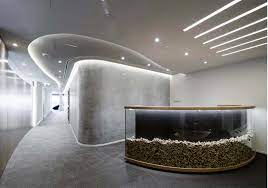 Modern Office Reception Rethink Dubai Design By Swiss Bureau Interior Design Llc Interior Design Dubai Interior Design School Interior Design