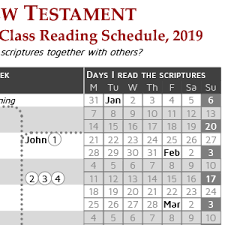 Come Follow Me Class Reading Schedule New Testament 2019