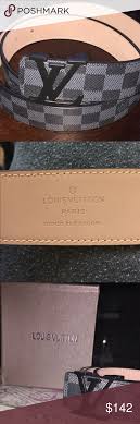 Black And Grey Checkered Louis Vuitton Belt Louis Vuitton Damier Print Belt W Box Dust Bag Louis Vuitton Accessories Louis Vuitton Belts For Women