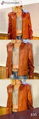 Pine Tree Vintage Genuine Leather Jacket Size 40 Leather Jacket Genuine Leather Jackets Brown Leather Jacket