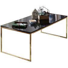 Couchtisch gold wohnzimmertisch sofatisch kaffeetisch loungetisch beistelltisch. Wohnling Couchtisch Riva 120x45x60 Cm Metall Holz Sofatisch Schwarz Gold Des Ebay