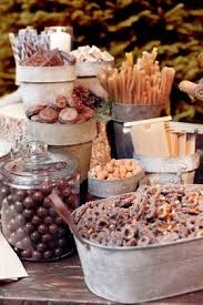 Snack Station Southern Weddings Could Be A Good Idea For The Side Outdoor Patio Wedding Dessert Table Dessert Table Wedding Desserts