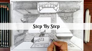 Easy Birds Eye View Perspective Drawing How To Draw A Bedroom In One Point Perspective How To Draw In One Point Perspective How To Draw From Bir In 2020 Birds Eye View One Point Perspective Point Perspective