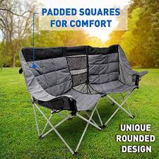 5 out of 5 stars. Easygo Product Camping Chair Folds Easily And Padded Fits 2 People Black Grey Travel World Wide