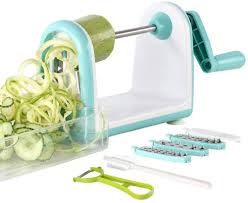 This results in perfectly curly and long strips of zoodle heaven. Amazon Com Ourokhome Zucchini Noodle Maker Spaghetti Spiralizer 5 Blades Vegetable Slicer For Veggie Noodles And Curly Chips Kitchen Dining